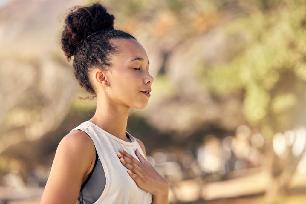 woman meditating