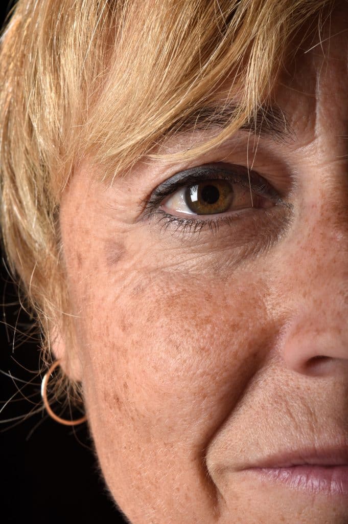 middle aged woman face close-up