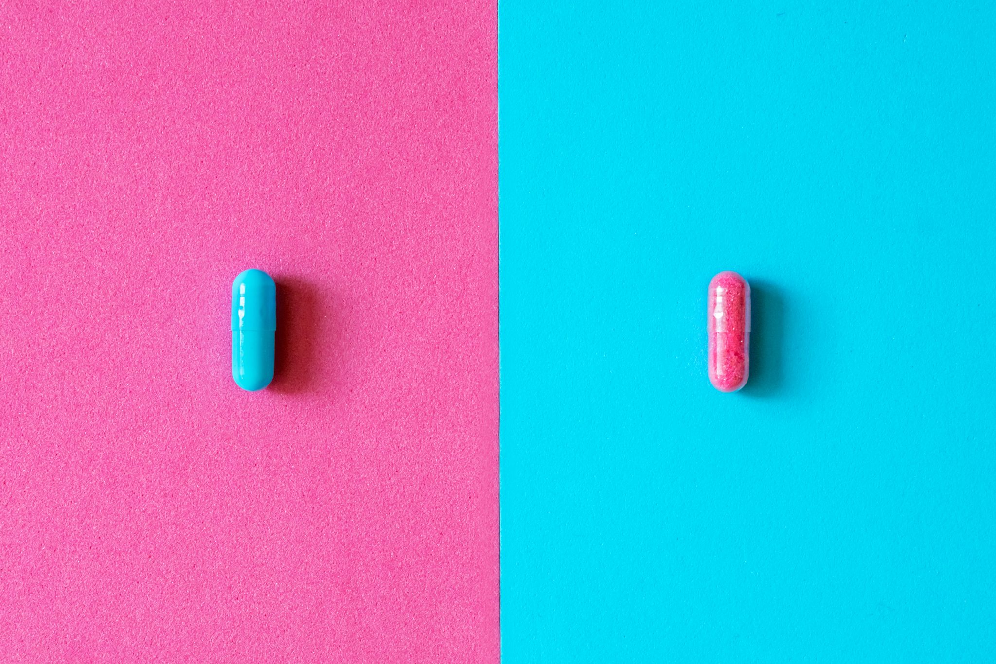 Pink and blue pills